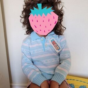 Vintage Spain import 80's sweater geometric pastel